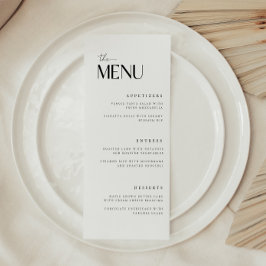 Menu Casamento Preto e Branco Minimalista e Moderno