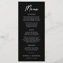 Menu Casamento Preto E Branco Moderno Contemporâneo