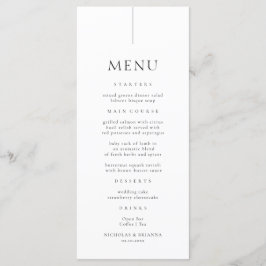 Menu Casamento preto e branco simples