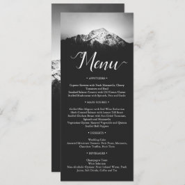 Menu Casamento preto e branco sob as montanhas