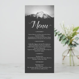Menu Casamento preto e branco sob as montanhas
