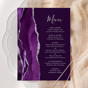 Menu Casamento Profundo de Agata de Prata Roxo