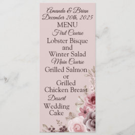 Menu Casamento Profundo de Maroon de 1980