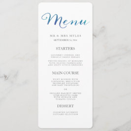 Menu Casamento Pura Com Aquarela De Amor / Azul Oc