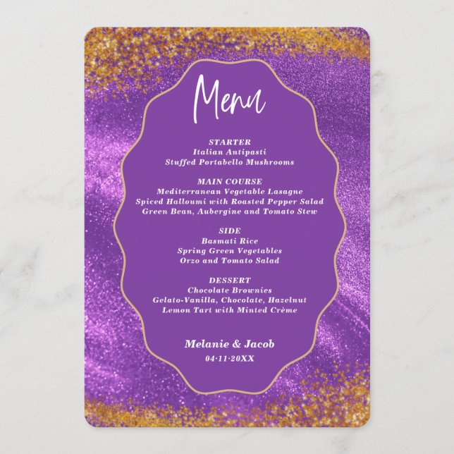 Menu Casamento Purple Goldl (Frente)