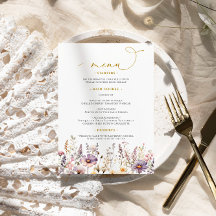 Menu Casamento Purple Wildflower