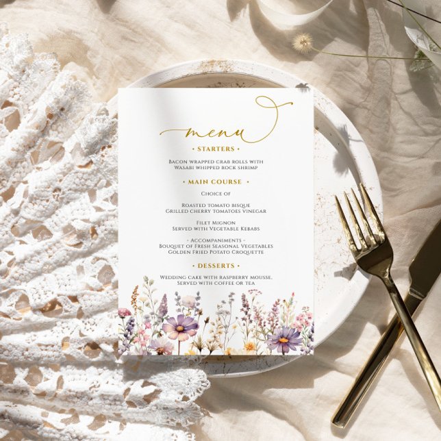 Menu Casamento Purple Wildflower (Criador carregado)