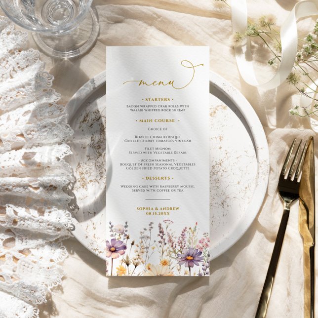 Menu Casamento Purple Wildflower (Criador carregado)