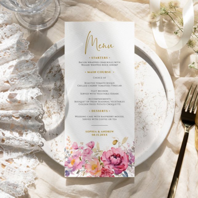 Menu Casamento Purple Wildflower (Criador carregado)