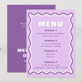 Menu Casamento Púrpura De Onda Retrotorta