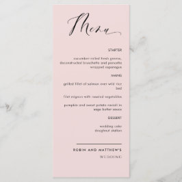 Menu Casamento/Recepção de Rosa de Dusty Elegante