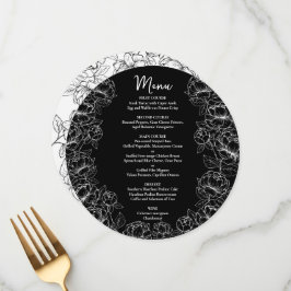 Menu Casamento Redondo Negra Branca Moderna Elegante