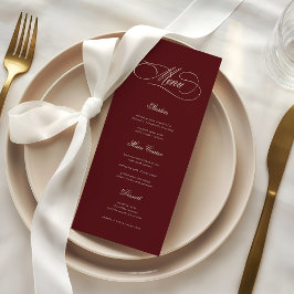 Menu Casamento Retro Estética Dinheiro Antigo Marfim e 