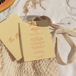 Menu Casamento Retroativo De Mão Colorida Moderna Desen