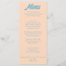 Menu Casamento Retroativo Mínimo e Colorido Moderno