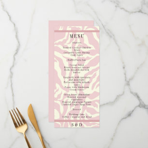 Menu Casamento retrorreflector de cor-de-rosa macia leg