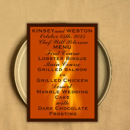 Menu Casamento Romântico por Chama