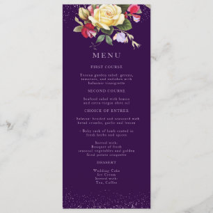 Menu Casamento Rosa Amarelo-Cor-de-Rosa-Cor-de-Rosa-Flo