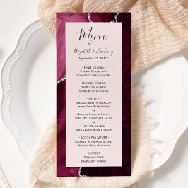 Menu Casamento Rosa Bege Ágata Prata Borgonha