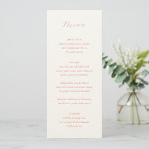 Menu Casamento Rosa Coral Tradicional Elegante