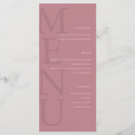 Menu Casamento Rosa Minimalista Moderno
