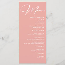 Menu Casamento Rosa Pastel 