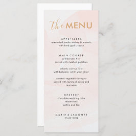 Menu Casamento Rosa Pastel Elegante