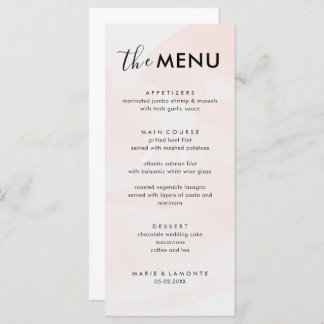 Menu Casamento Rosa Pastel Elegante