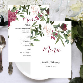 Menu Casamento Rosas Brancas com Amoreira