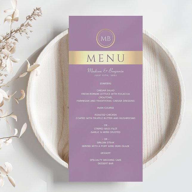 Menu Casamento Roxo Elegante (Criador carregado)