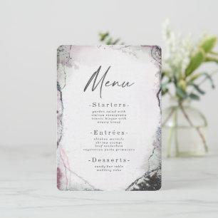 Menu Casamento Roxo Moderno Abstrato Watercolor