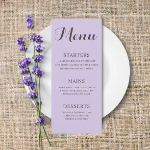 Menu Casamento Roxo Simples