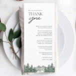 Menu Casamento Russo Da Árvore De Montanha Obrigado Car<br><div class="desc">Casamento Russo Da Árvore De Montanha Obrigado Cartões</div>