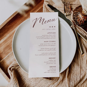 Menu Casamento Russo da Caligrafia Simples