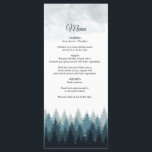 Menu Casamento Russo da Floresta de Aquarela Pine Tree<br><div class="desc">Um design de floresta de cor aquática de pinheiro azul. Este design de inverno rústico incorpora diferentes tons azuis e sotaques de aquarela. Uma elegante abstrato de pinheiros no inverno. Esta design de floresta cria uma sensação elegante de rusticidade ao ar livre. Design de cardápio russo com elementos modernos. Os...</div>