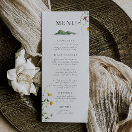 Menu Casamento Russo da Floresta de Bóho Selvagem de Mo