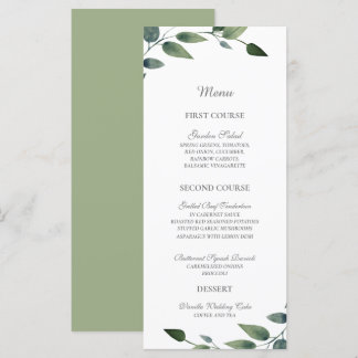 Menu Casamento Russo Geométrico Verde e Dourado