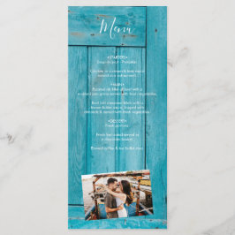 Menu Casamento Rustic Blue Wood 4 Fotos