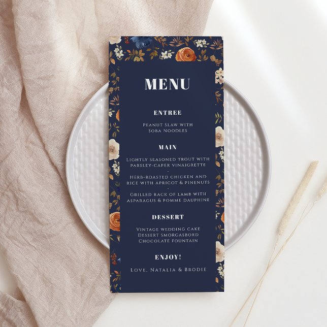 Menu Casamento Rustic Boho Marinho Rust Country (Criador carregado)
