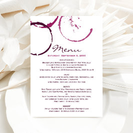 Menu Casamento Rustic Burgundy Wine Stain
