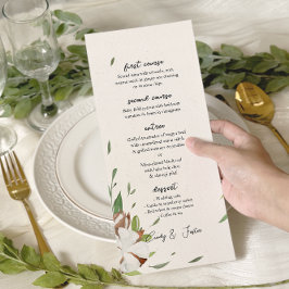 Menu Casamento Rustic Cotton Greenery