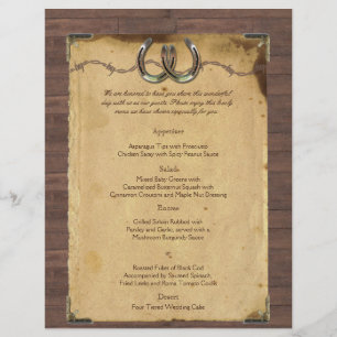 Menu Casamento Rustic Country Horsferes