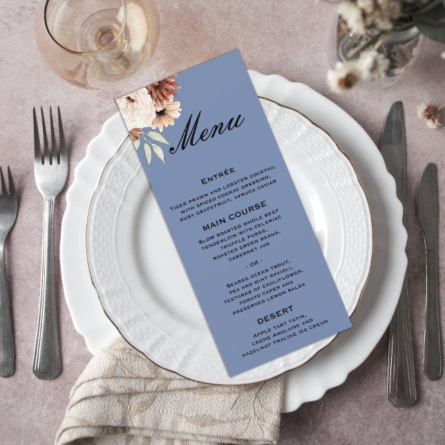 Menu Casamento Rustic Dusty Blue (Criador carregado)