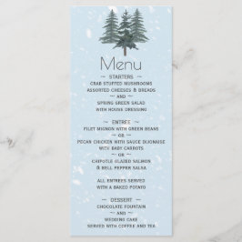 Menu Casamento Rustic Evergreen Winter Pine Trees