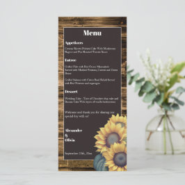 Menu Casamento Rustic Sunflower