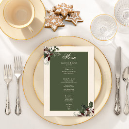 Menu Casamento Rustic Winter Berries & Pine Cream