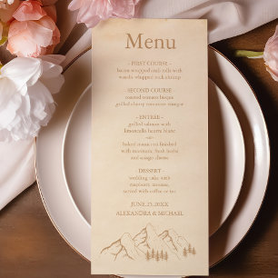 Menu Casamento Rustic Woods Mountain Sketch