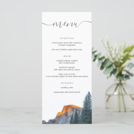 Menu Casamento Rústico ao Pôr do Sol no Half Dome de Yo