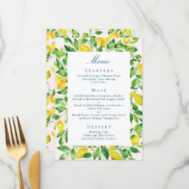 Menu Casamento Rústico com Limão e Verdor