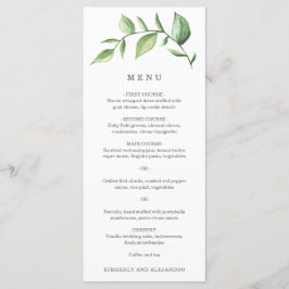 Menu Casamento Rústico com Simples Elegância Verde